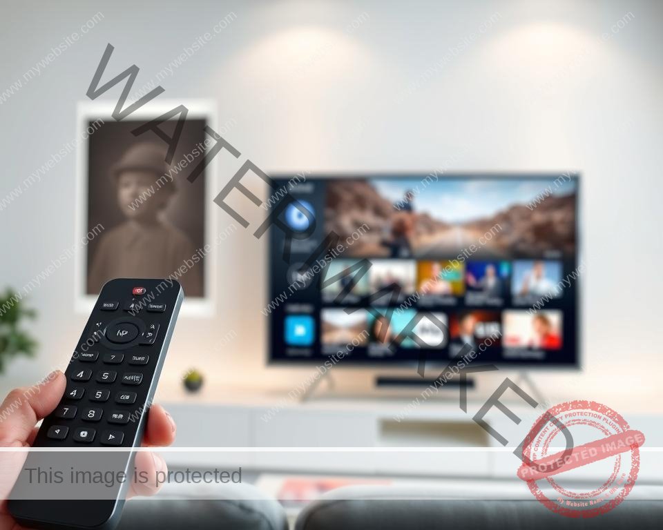 A modern, minimalist digital display showcasing an intuitive IPTV subscription service interface. In the foreground, a sleek smart TV remote control commands a seamless on-screen menu, highlighting a curated selection of live TV channels, on-demand content, and advanced features. In the middle ground, a high-definition television displays crystal-clear footage, immersing the viewer in a cinematic experience. The background depicts a clean, sophisticated home entertainment setup, with subtle lighting accentuating the premium quality of the IPTV service. The overall atmosphere conveys a sense of advanced technology, convenience, and entertainment at the user's fingertips.