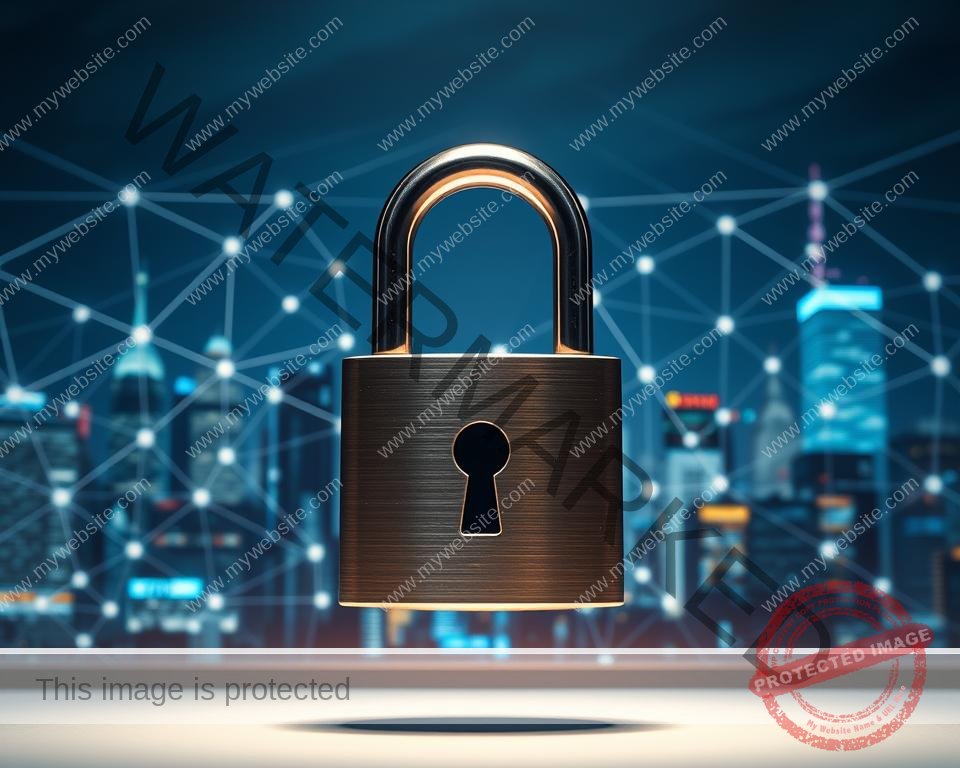 A secure IPTV service, shielded by robust encryption, stands vigilantly against malicious intrusion. In the foreground, a lock icon symbolizes the ironclad protection, its metallic surface gleaming under focused lighting. Surrounding it, a network of interconnected nodes and data streams convey the complex infrastructure powering this secure system. In the background, a cityscape backdrop reflects the modern, technology-driven landscape in which this IPTV service operates, casting an air of sophistication and reliability. The overall scene emanates a sense of digital fortress, safeguarding sensitive information and ensuring the privacy of its users.